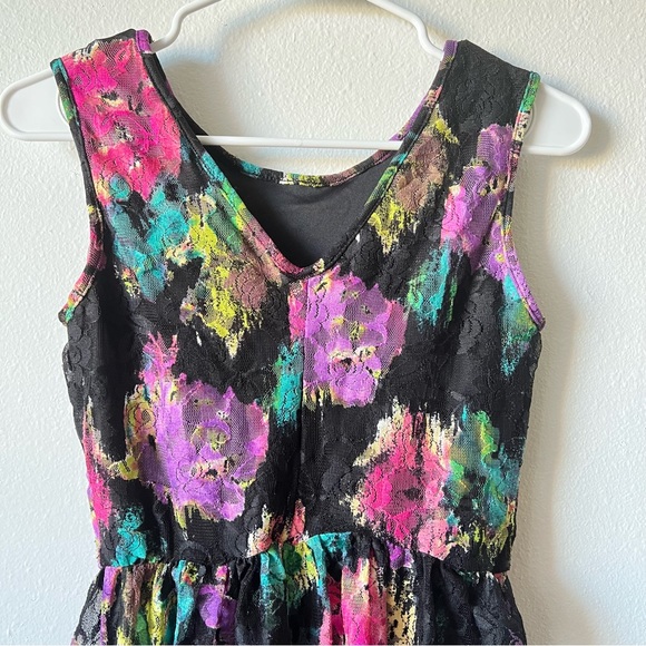 Bailey Blue Black Floral Lace Tea Dress - Picture 4 of 8